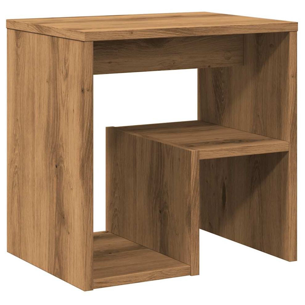 (artisan oak, 1 pcs) vidaXL Bed Cabinet Nightstand Side Table Storage Bed Table Engineered Wood