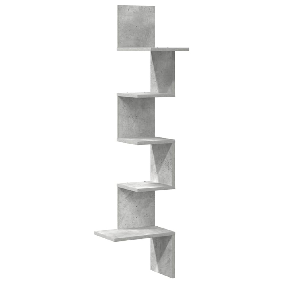 (concrete grey) vidaXL Wall Corner Shelf Wall Rack Wall-mounted Storage Shelf Engineered Wood