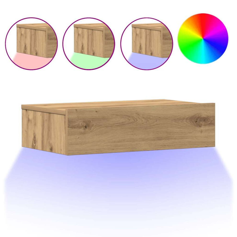 Vidaxl (Artisan Oak) 1/2X Bedside Cabinet 60X35 Cm Chipboard Nightstand Table Multi Colors