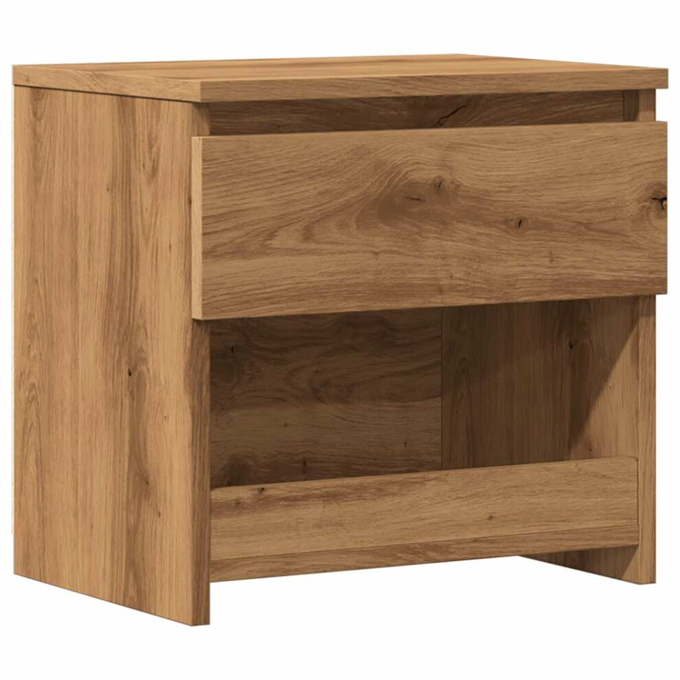 (artisan oak, 1 pcs) vidaXL 1/2x Bedside Cabinet Engineered Wood Nightstand Furniture Multi Colors