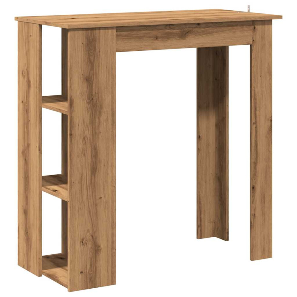 Vidaxl (Artisan Oak) Bar Table With Shelf Bar High Table Bistro Pub Table Engineered Wood