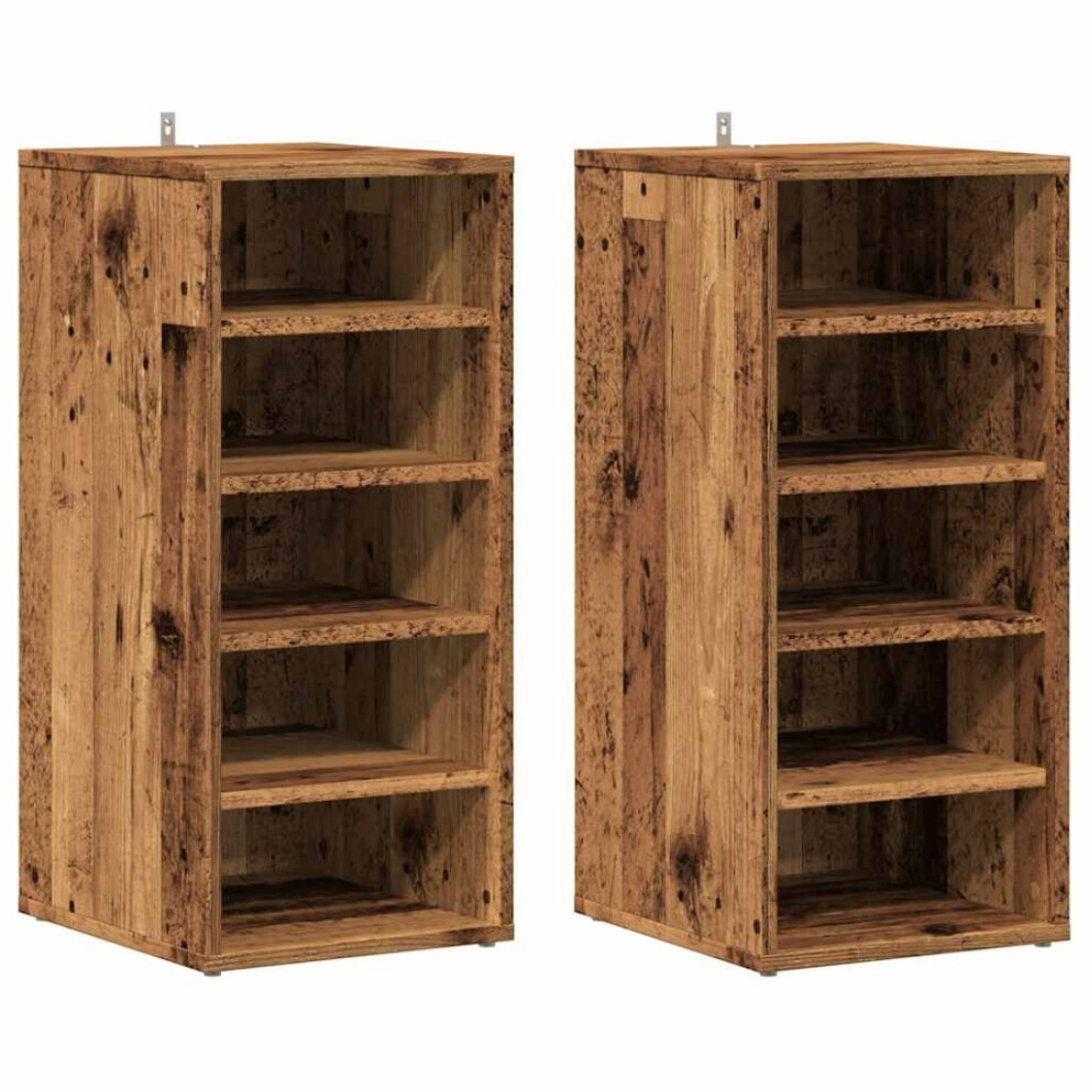 Vidaxl (Old Wood, 2 Pcs) 1/2X Shoe Bench Chipboard Shoe Organiser Rack Hall Bench Multi Colours