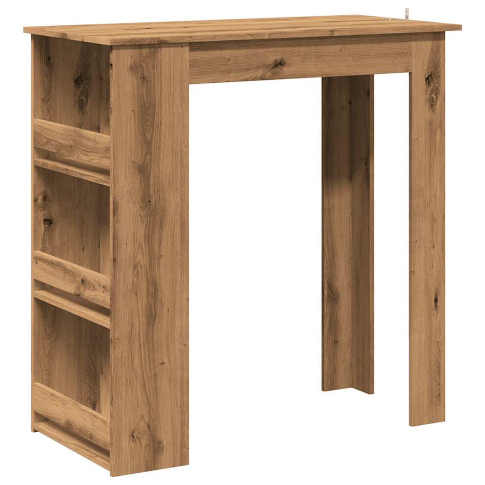 Vidaxl (Artisan Oak) Bar Table With Storage Rack Bar High Table Pub Table Engineered Wood