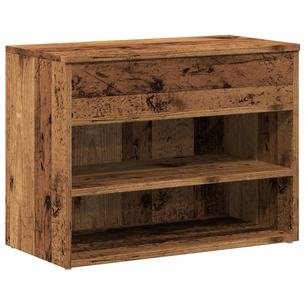 Vidaxl (Old Wood) Shoe Bench Hallway Bench Seat Shoe Organiser Shoe Rack Engineered Wood