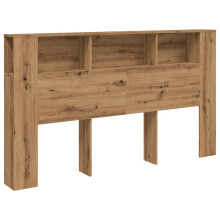(artisan oak) vidaXL Headboard Cabinet Bedroom Bookcase Backboard Bed Header Storage Cabinet