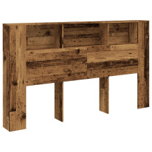 (old wood) vidaXL Headboard Cabinet Bedroom Bookcase Backboard Bed Header Storage Cabinet