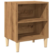 (artisan oak, 1 pcs) vidaXL 1/2x Bed Cabinet with Solid Wood Legs 40x30x50 cm Stand Multi Colors