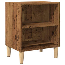 (old wood, 1 pcs) vidaXL 1/2x Bed Cabinet with Solid Wood Legs 40x30x50 cm Stand Multi Colors