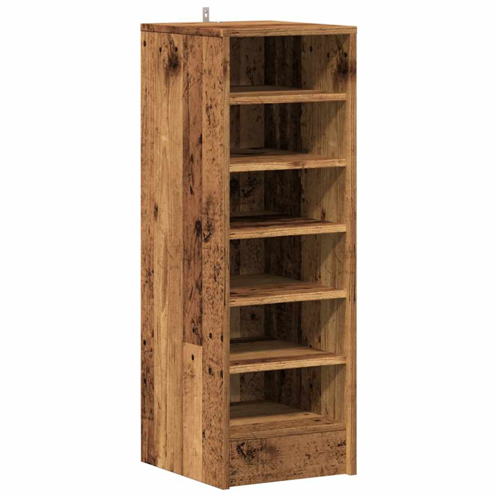 Vidaxl (Old Wood) Shoe Cabinet Chipboard Home Shoe Storage Organiser Rack Multi Colours