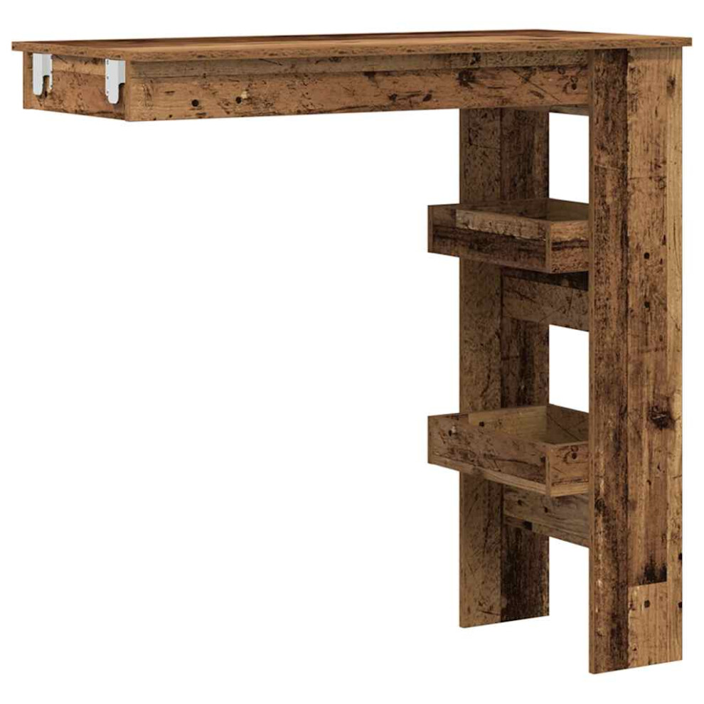 Vidaxl (Old Wood) Wall Bar Table Pub Table Indoor Furniture Engineered Wood Multi Colours