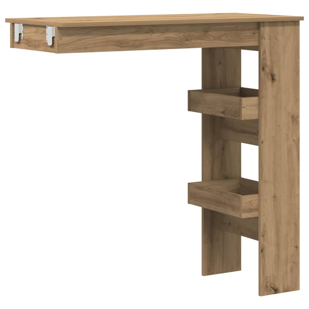 Vidaxl (Artisan Oak) Wall Bar Table Pub Table Indoor Furniture Engineered Wood Multi Colours