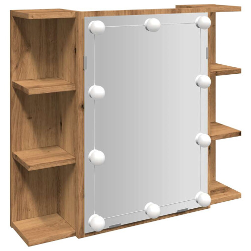 VidaXL vidaXL Spiegelschrank mit LED Artisan Eichen-Optik 70x16,5x60 cm