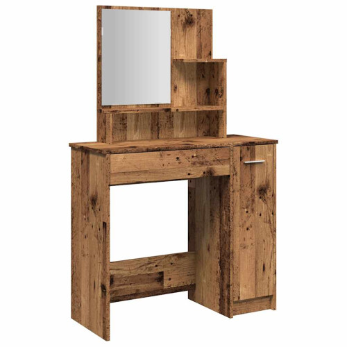 VidaXL (old wood) vidaXL Dressing Table Makeup Table Vanity Desk Cosmetic Table with Mirror 1