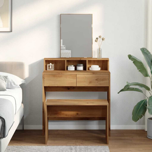 VidaXL (artisan oak) vidaXL Dressing Stool Engineered Wood Home Stool Dressing Table Multi Colours 2