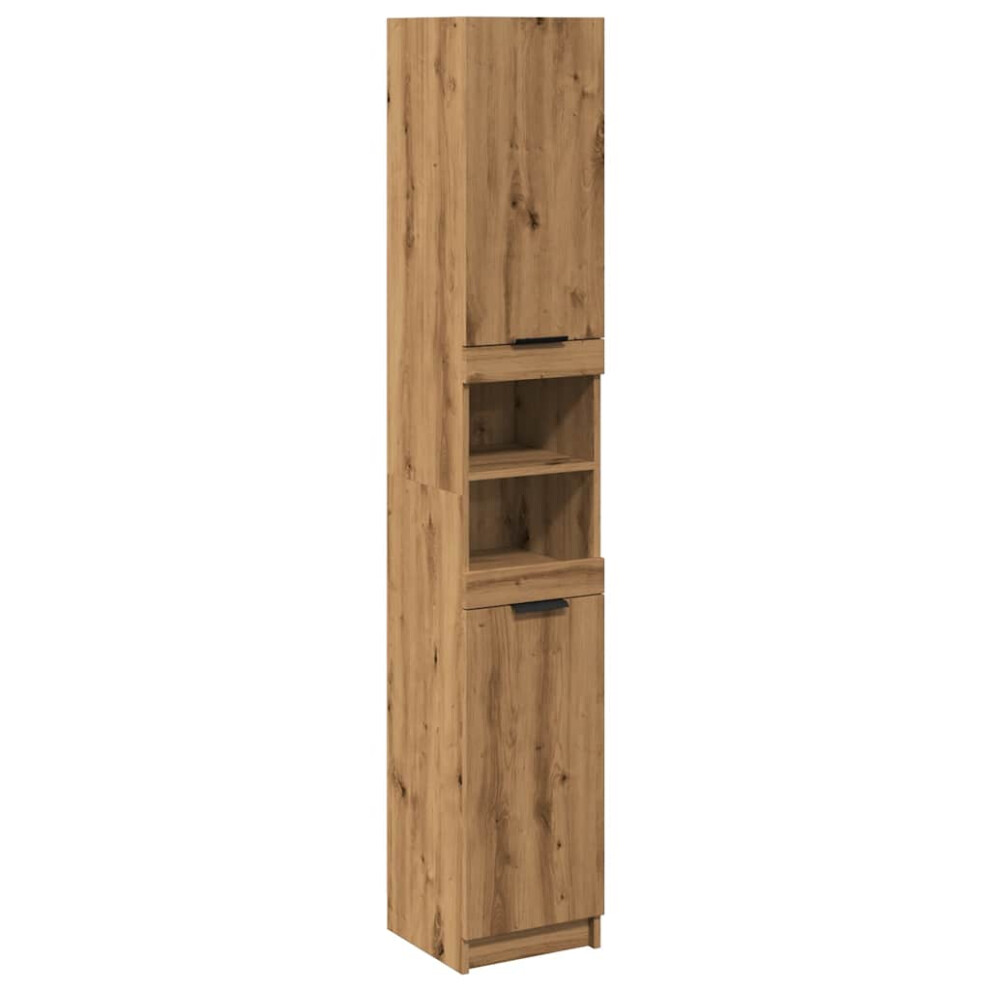 (artisan oak) vidaXL Bathroom Cabinet Washroom Storage Cabinet Cupboard Engineered Wood