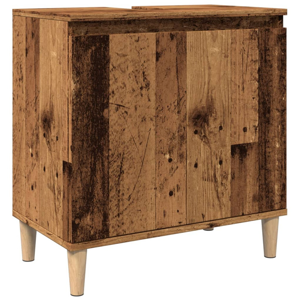 Vidaxl (Old Wood) Sink Cabinet Vanity Unit Storage Under Sink Cabinet Engineered Wood