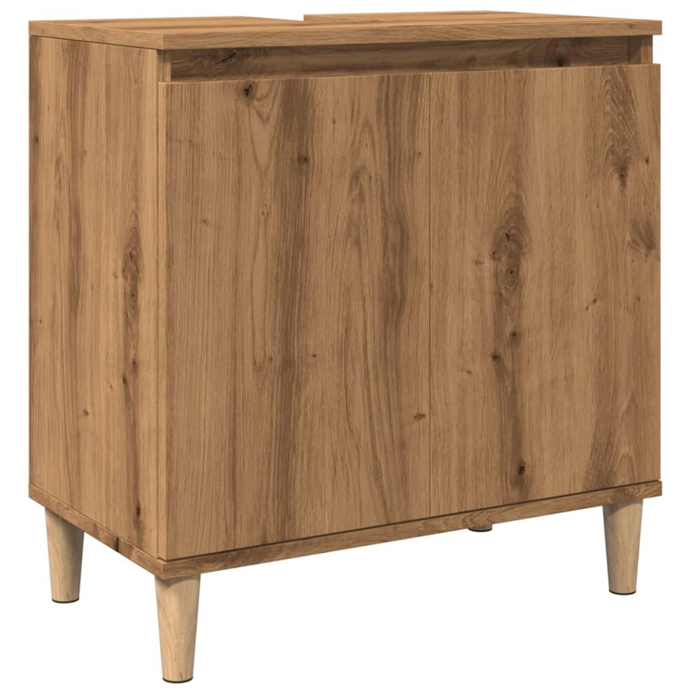 (artisan oak) vidaXL Sink Cabinet Vanity Unit Storage Under Sink Cabinet Engineered Wood