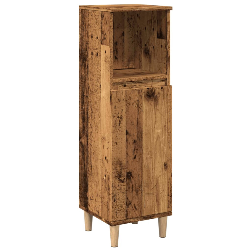 Vidaxl (Old Wood) Bathroom Cabinet Cupboard Washroom Storage Cabinet Engineered Wood