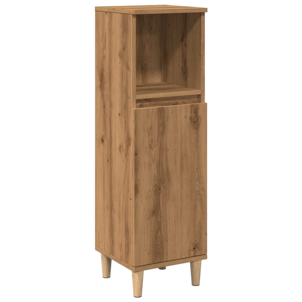 (artisan oak) vidaXL Bathroom Cabinet Cupboard Washroom Storage Cabinet Engineered Wood