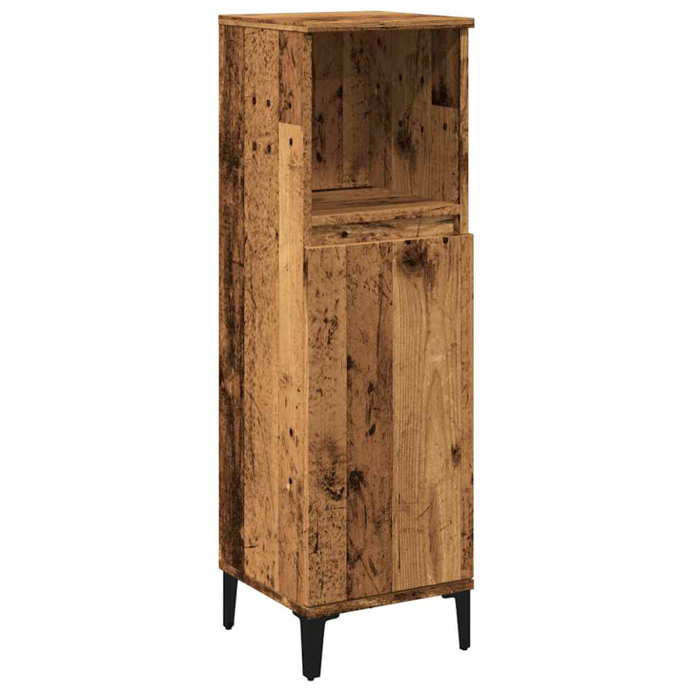 (old wood) vidaXL Bathroom Cabinet Artisan Oak 30x30x100 Cm Engineered Wood