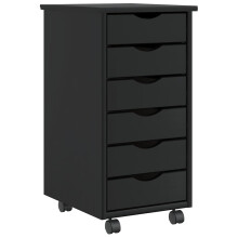 (black, 34 x 39 x 65.5 cm) vidaXL Rolling Cabinet with Drawers Mobile File Cabinet Solid Wood Pine MOSS