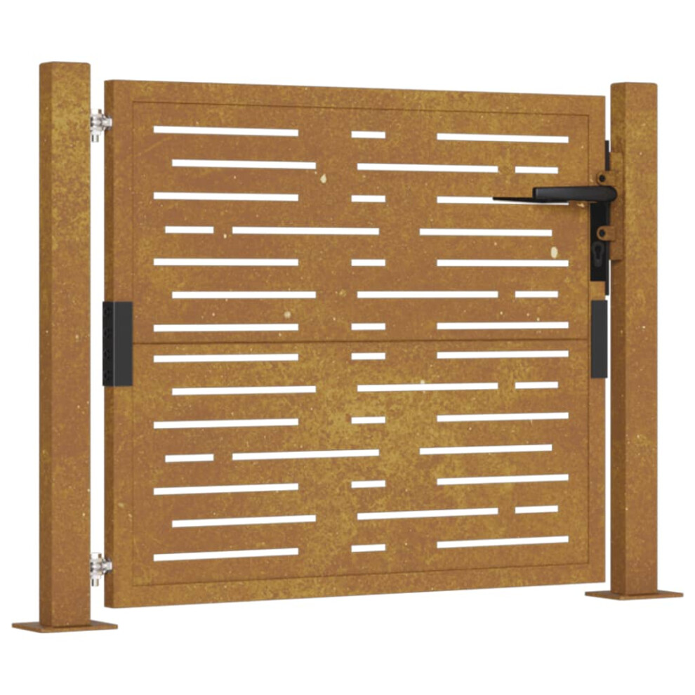Vidaxl (105 X 105 Cm) Garden Gate Driveway Gate Fence Gate Fence Corten Steel Square Design