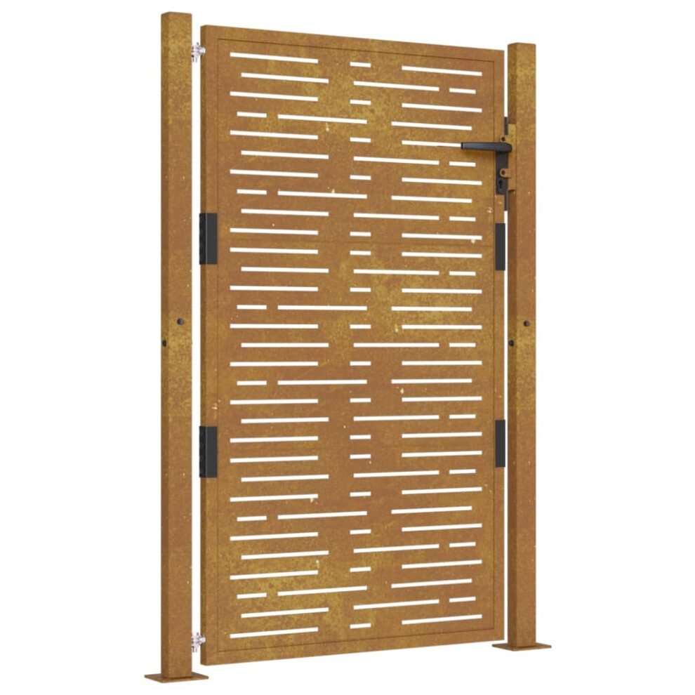 Vidaxl (105 X 155 Cm) Garden Gate Driveway Gate Fence Gate Fence Corten Steel Square Design