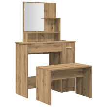 (artisan oak) vidaXL Dressing Table Set Bedroom Makeup Table Vanity Desk Cosmetic Table