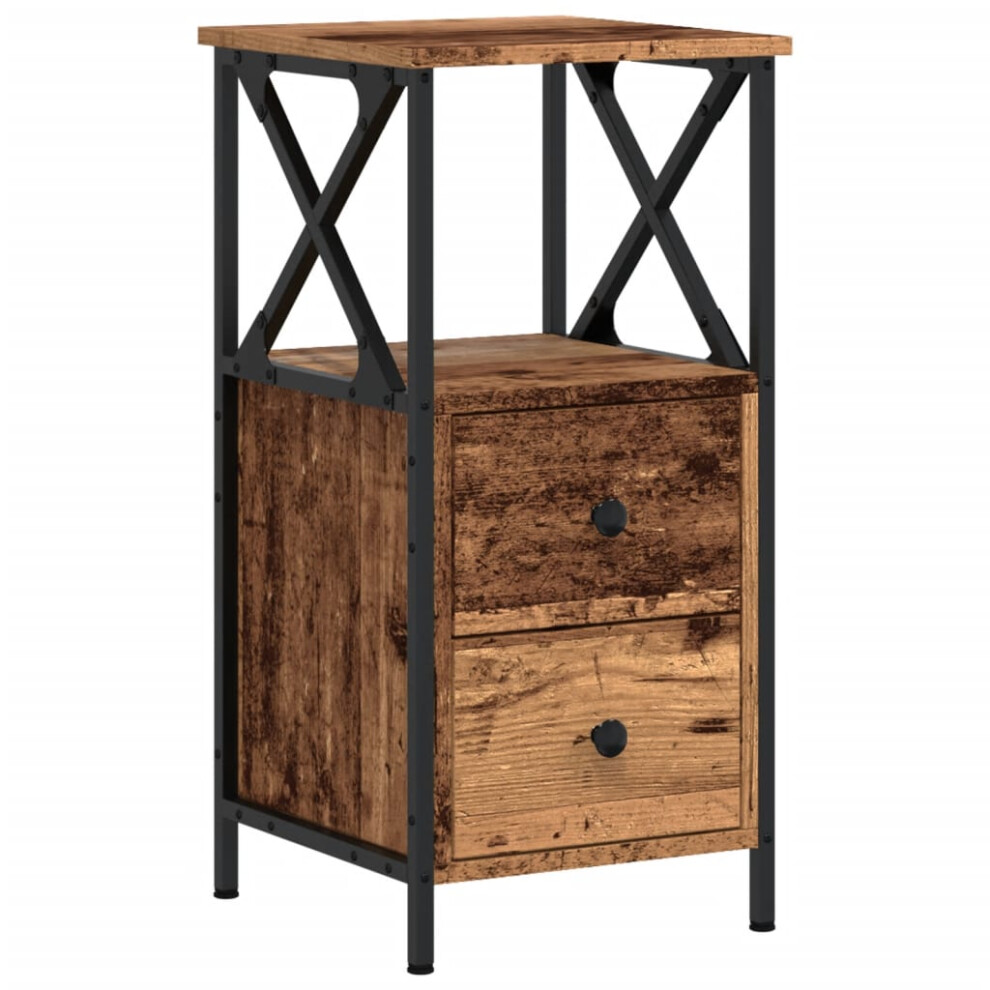 Vidaxl (Old Wood, 1 Pcs) Bedside Cabinets Nightstand Bed Table 2 Pcs Old Wood Engineered Wood