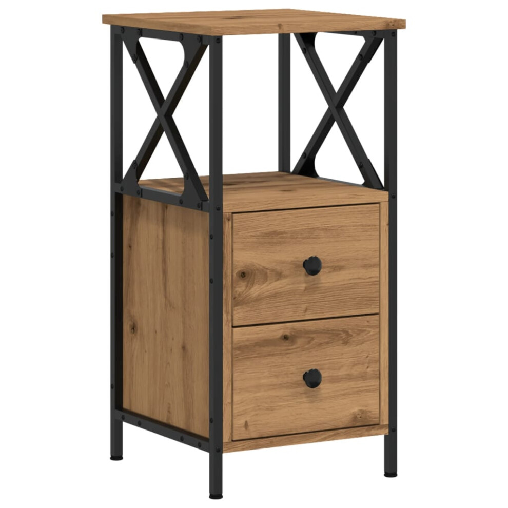 Vidaxl (Artisan Oak, 1 Pcs) Bedside Cabinets Nightstand Bed Table 2 Pcs Old Wood Engineered Wood