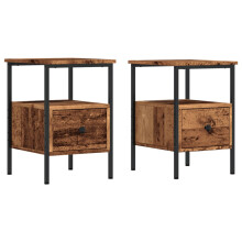 (2 pcs) vidaXL Bedside Cabinets Nightstand Bed Table 2 pcs Old Wood Engineered Wood