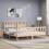 VidaXL (natural) vidaXL Bed Frame Bed Base Platform Bed with Headboard White Double Solid Wood 3