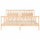 VidaXL (natural) vidaXL Bed Frame Bed Base Platform Bed with Headboard White Double Solid Wood 6