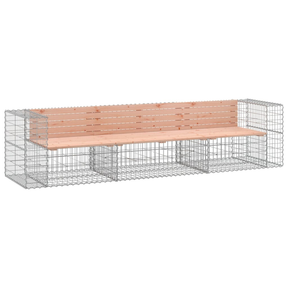 (natural douglas) vidaXL Garden Bench Outdoor Park Bench Gabion Design Impregnated Wood Pine-image-OPC-PFW7PV5-NEW
