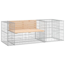 (natural pine) vidaXL Garden Bench Patio Park Bench with Gabion Basket Impregnated Wood Pine