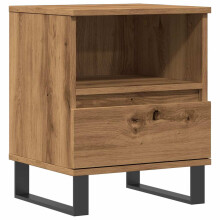 (artisan oak, 1 pcs) vidaXL Bedside Cabinets Nightstand Bed Table 2 pcs Artisan Oak Engineered Wood