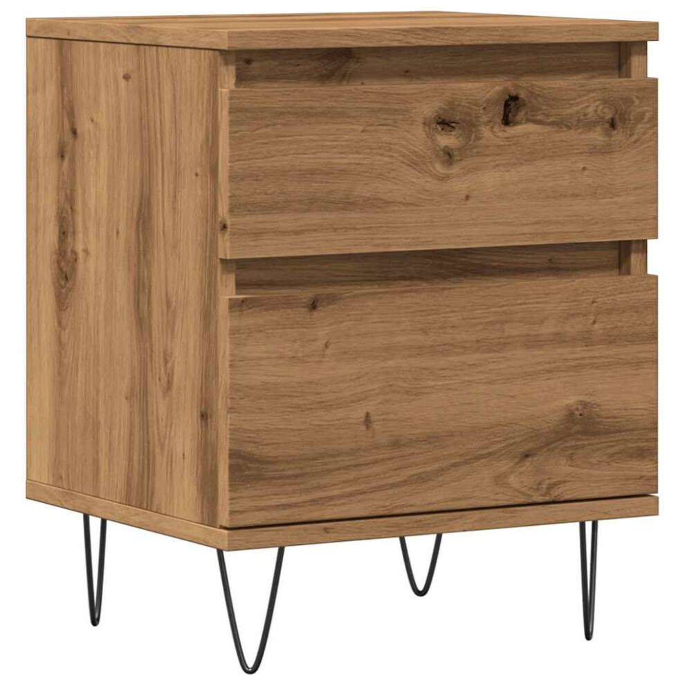 Vidaxl (Artisan Oak, 1 Pcs) Bedside Cabinets Nightstand Bed Table 2 Pcs Old Wood Engineered Wood