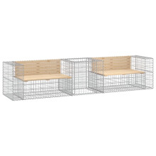 (natural pine) vidaXL Garden Bench Outdoor Park Bench with Gabion Basket Solid Wood Douglas