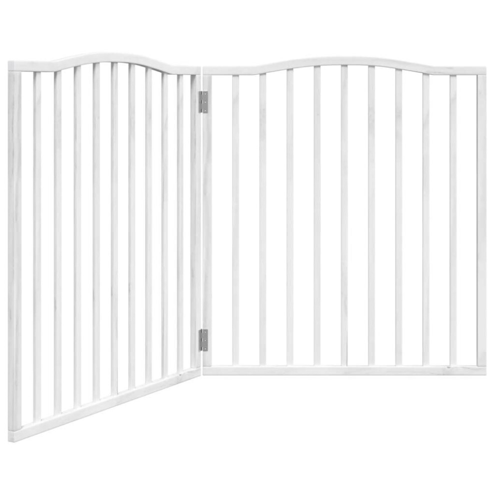 Vidaxl (White, 80 X 90 X 2 Cm/ 4 Pcs) Dog Gate With Door Foldable Pet Gate Dog Fence Pet Barrierâ Poplar Wood