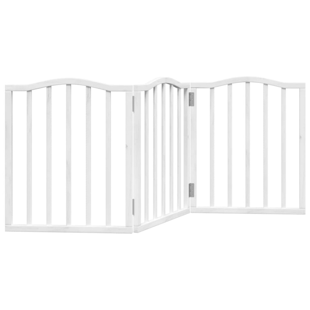 (white, 50 X 60 X 2 cm/ 3 pcs) vidaXL Dog Gate With Door Foldable Pet Gate Dog Fence Pet BarrierÃÂ Poplar Wood