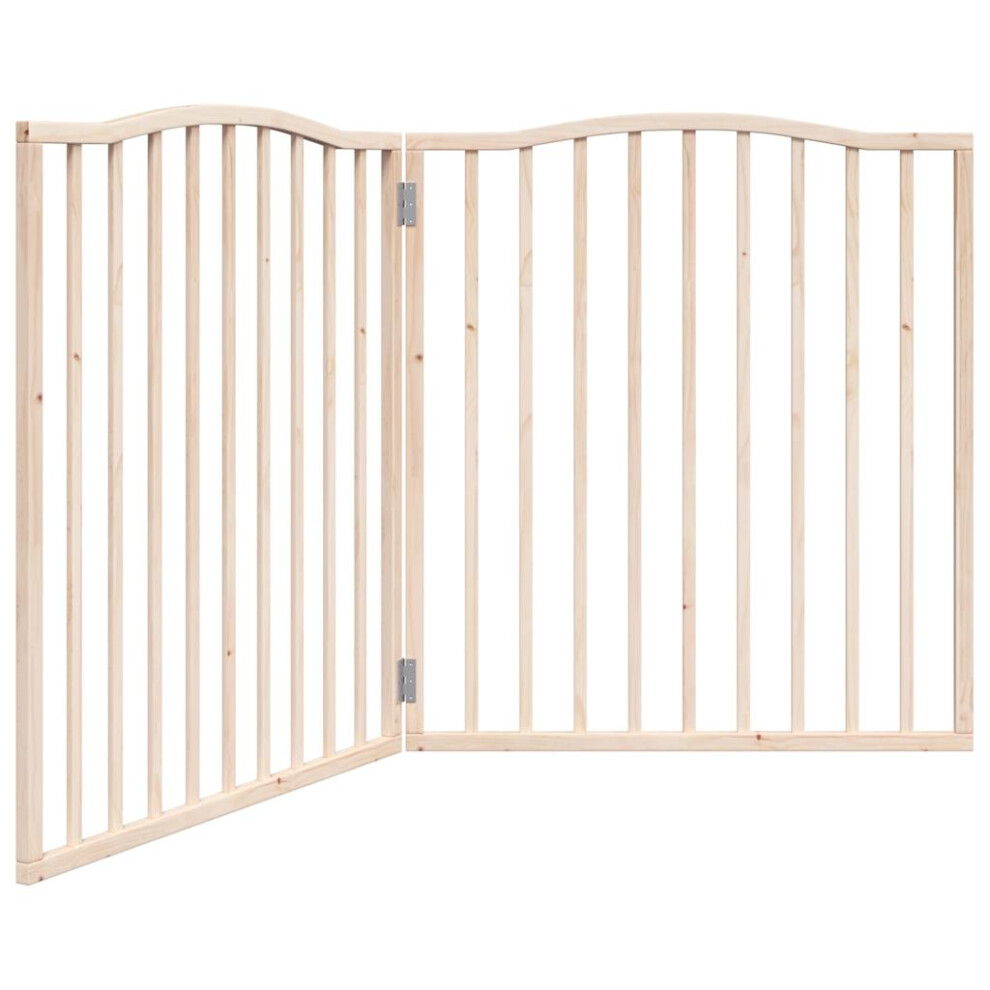 (natural, 80 x 90 x 2 cm/ 2 pcs) vidaXL Dog Gate with Door Foldable Pet Gate Dog Fence Pet BarrierÃÂ Poplar Wood