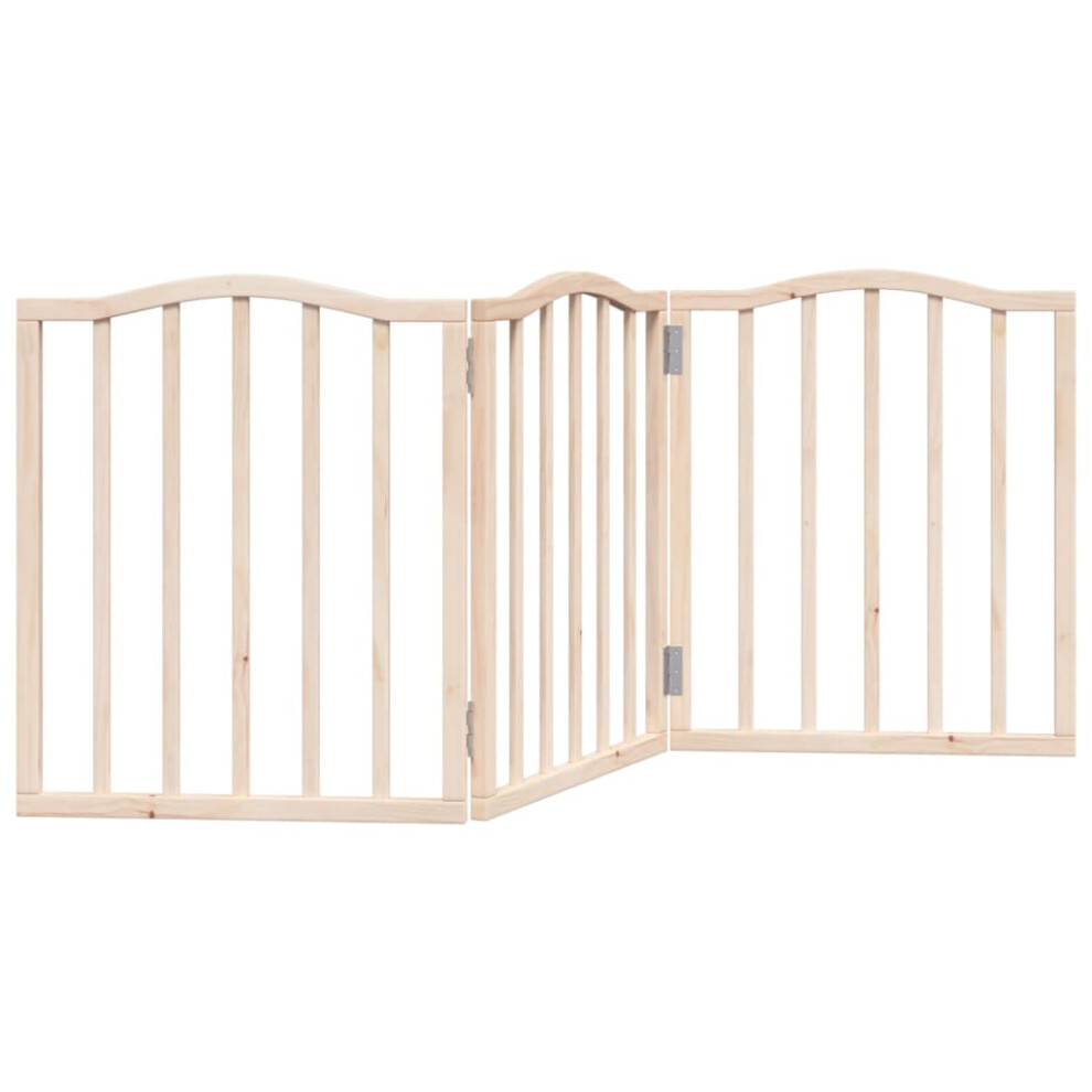 Photos - Other for Dogs VidaXL   Dog Gate with Door Foldable Pet Gate Dog Fence Pet BarrierÂ Poplar Wood 352204 (natural, 50 x 60 x 2 cm/ 3 pcs)
