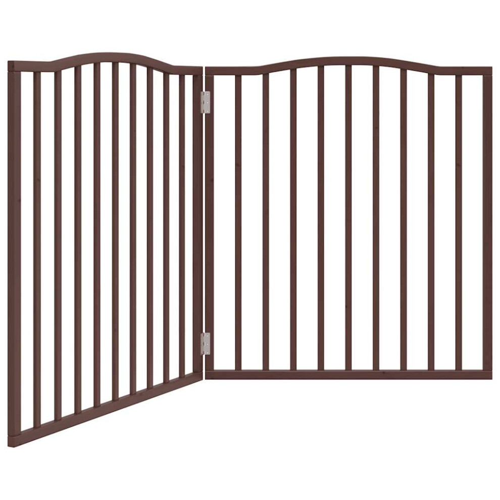 (brown oak, 80 x 90 x 2 cm/ 2 pcs) vidaXL Dog Gate with Door Foldable Pet Gate Dog Fence Pet BarrierÂ Poplar Wood