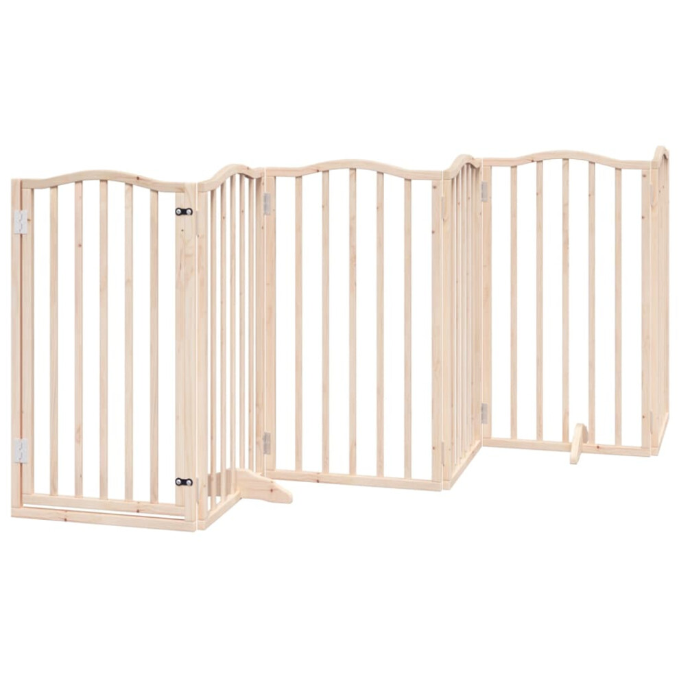 (natural, 50 X 90 X 2 cm/ 6 pcs) vidaXL Dog Gate With Door Foldable Pet Gate Dog Fence Pet BarrierÃÂ Poplar Wood