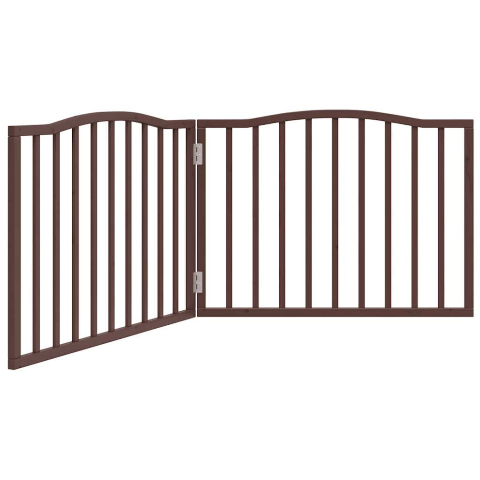 (brown oak, 80 x 60 x 2 cm/ 2 pcs) vidaXL Dog Gate with Door Foldable Pet Gate Dog Fence Pet BarrierÂ Poplar Wood