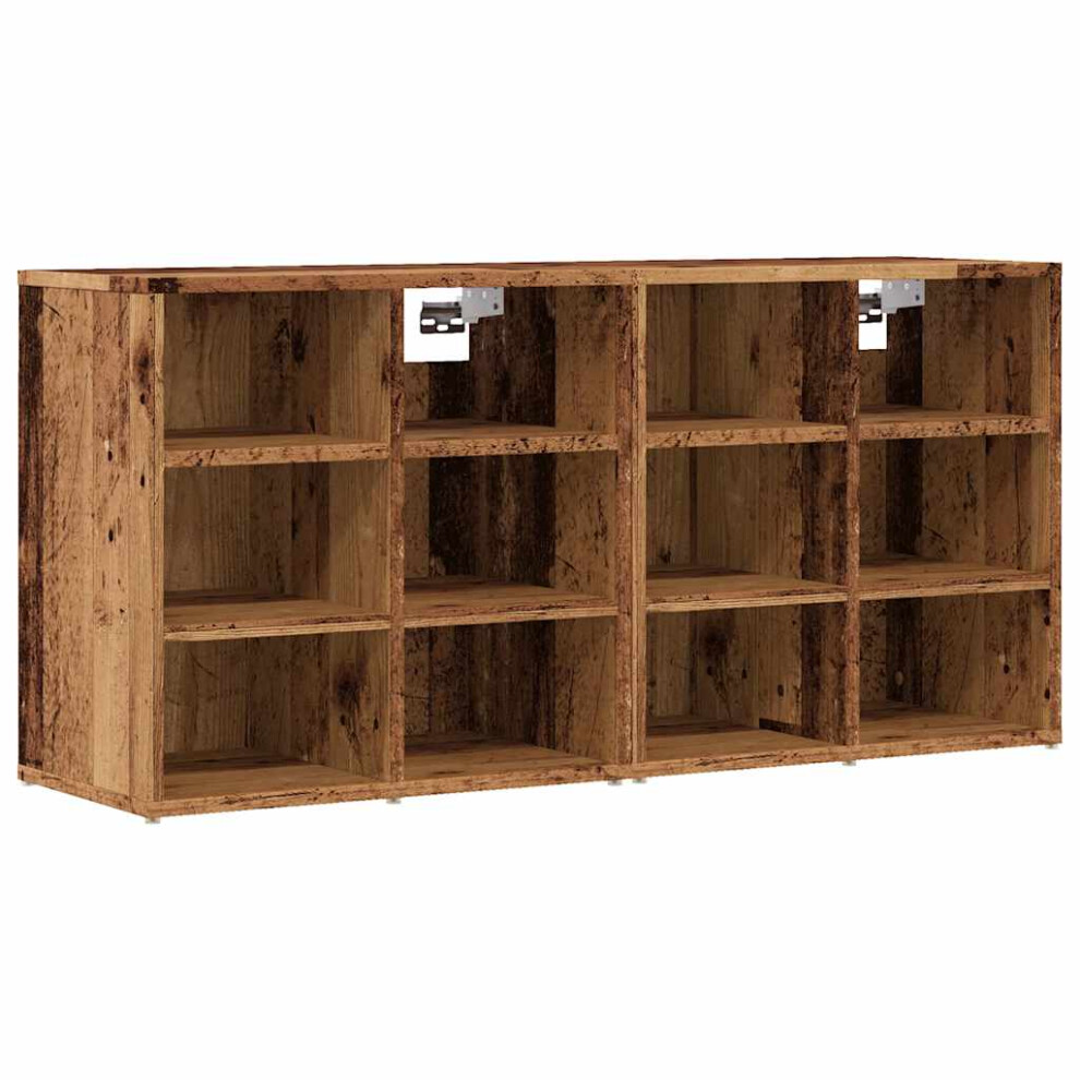 Vidaxl (Old Wood, 2 Pcs) Shoe Cabinet Hallway Wall Mounted Shoe Storage Rack Shelf Cupboard