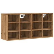 (artisan oak, 2 pcs) vidaXL Shoe Cabinet Hallway Wall Mounted Shoe Storage Rack Shelf Cupboard