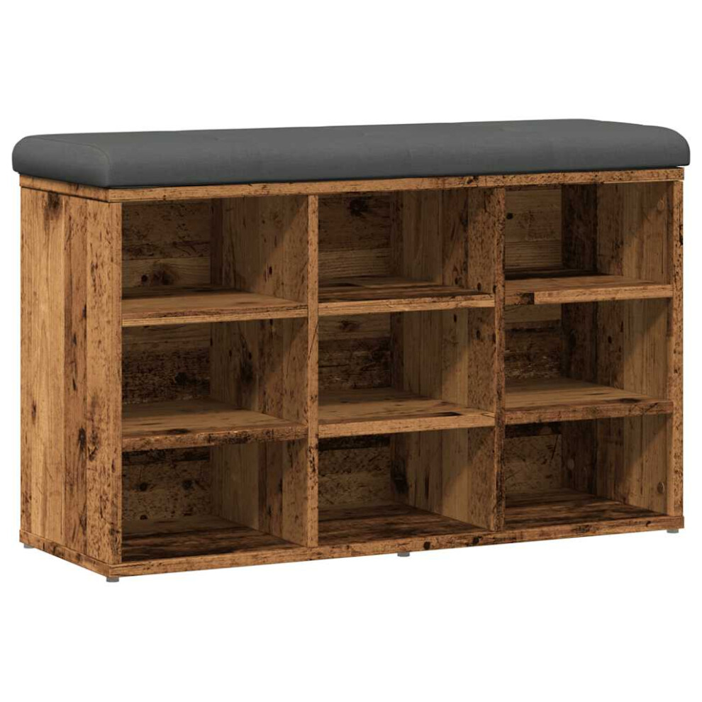 (old wood, 82 X 32 X 50 cm) vidaXL Shoe Bench Old Wood 82x32x50 Cm Engineered Wood Bench Storage Bench