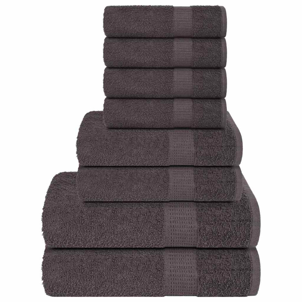 (anthracite) vidaXL Towel Set 8 Piece Tea Towel Hand Towel Wash Towel 360 gsm 100% Cotton