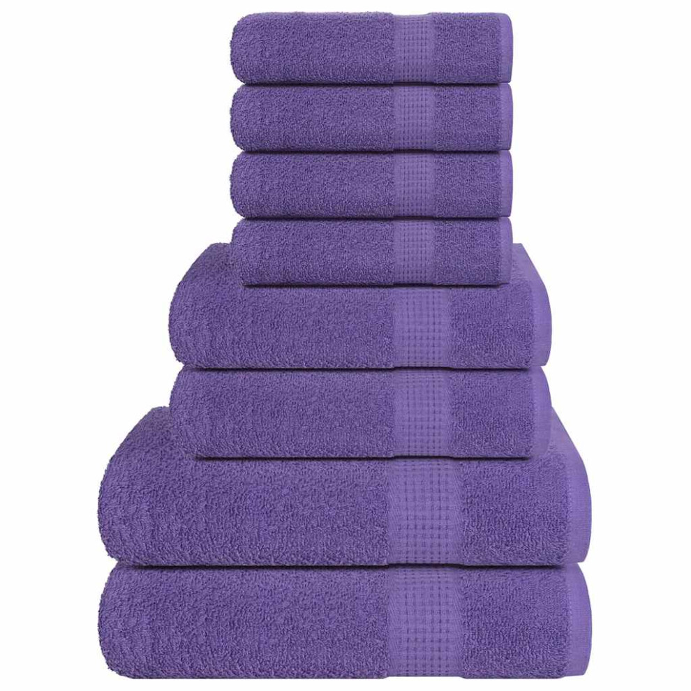 (purple) vidaXL Towel Set 8 Piece Tea Towel Hand Towel Wash Towel 360 Gsm 100% Cotton